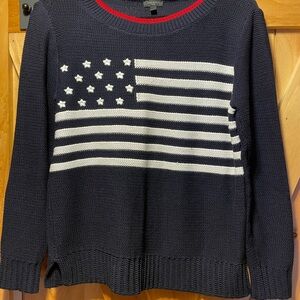 Talbots Navy Patriotic Knit Sweater - Women's size medium